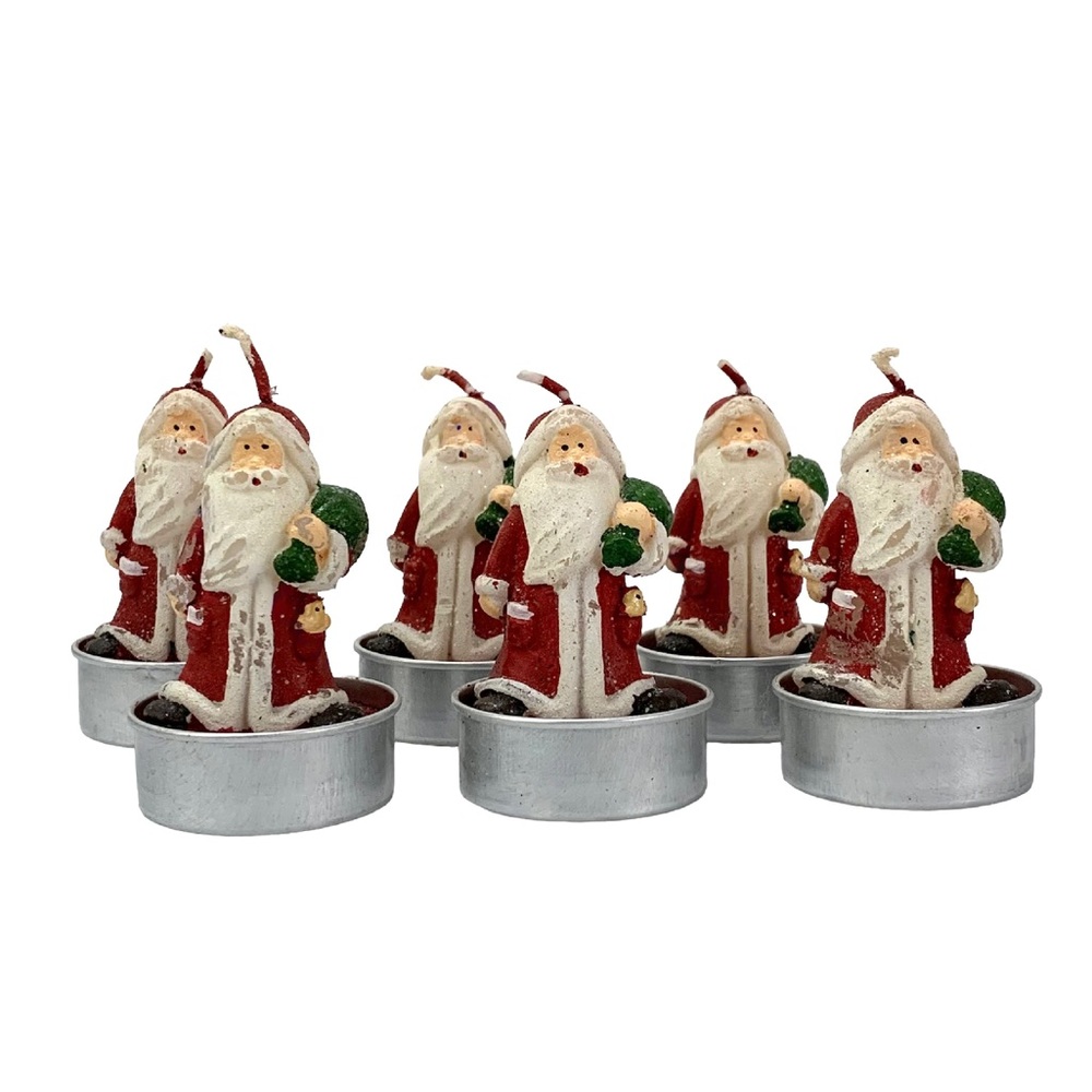 Santa Claus Tea Light Candles Set of 6